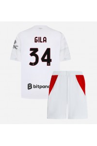 AC Milan Mario Gila #34 Babyklær Borte Fotballdrakt til barn 2026-27 Korte ermer (+ Korte bukser)